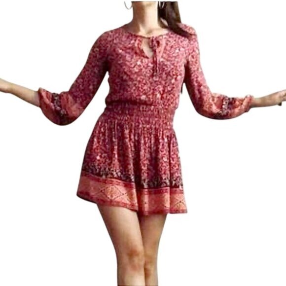 American Eagle Outfitters Dresses & Skirts - American Eagle Smocked Boho Floral Cottage Festival Coachella Lolita Dress S